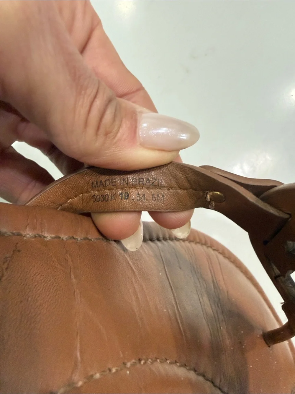 Tory Burch Tan Leather Cutout Logo Thong Sandals